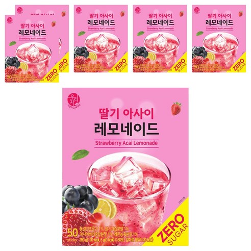 우리차 딸기 아사이 레모네이드, 5g, 50개입, 6개