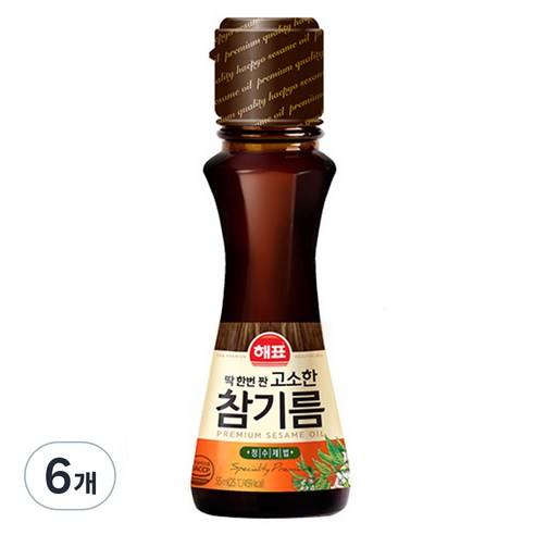해표 고소한 참기름, 6개, 55ml