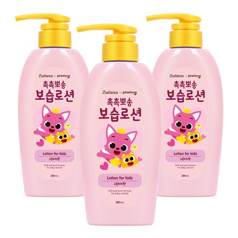 베비언스 핑크퐁 촉촉뽀송 보습로션 스윗피치향, 3개, 380ml