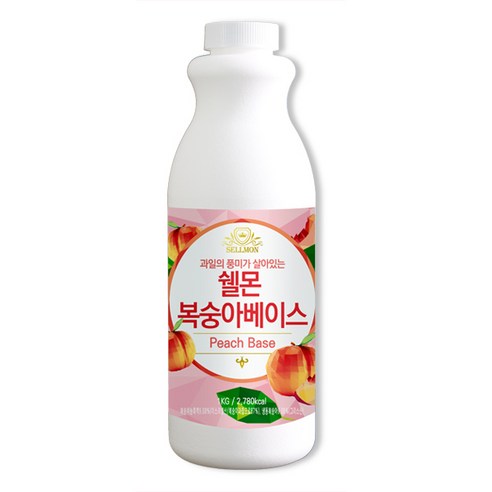 쉘몬 복숭아 음료베이스 1kg, 1개