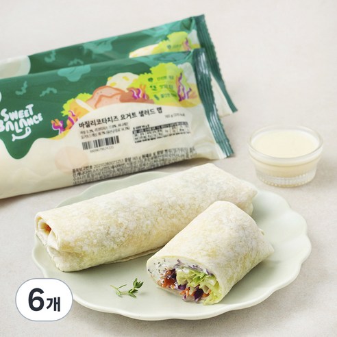 스윗밸런스 바질리코타치즈 요거트 샐러드 랩, 165g, 6개