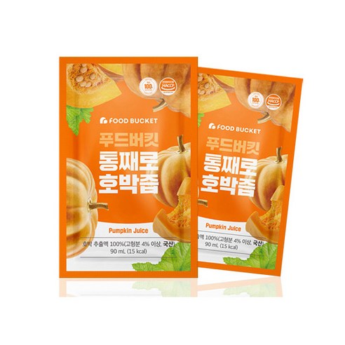 푸드버킷 통째로 호박즙, 90ml, 100개