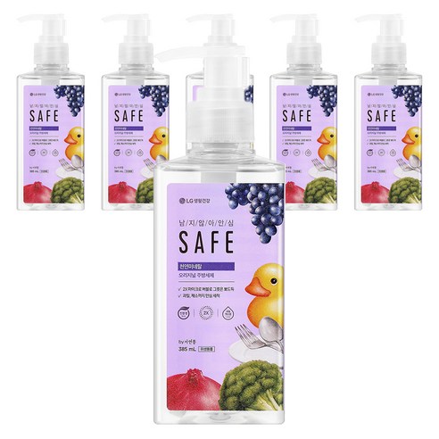 [비건라이프] 세이프 천연미네랄 주방세제 오리지널 용기형, 385ml, 6개