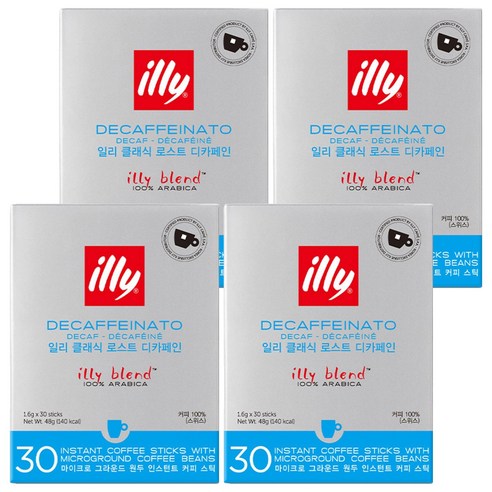 일리 클래식 로스트 디카페인 레귤러 커피, 1.6g, 30개입, 4개