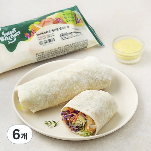 스윗밸런스 허니머스타드 케이준 샐러드 랩, 165g, 6개