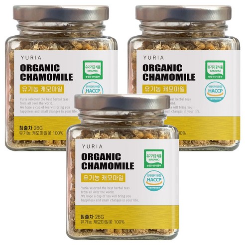 유리아 캐모마일차 유리병 컬렉션, 26g, 1개입, 3개