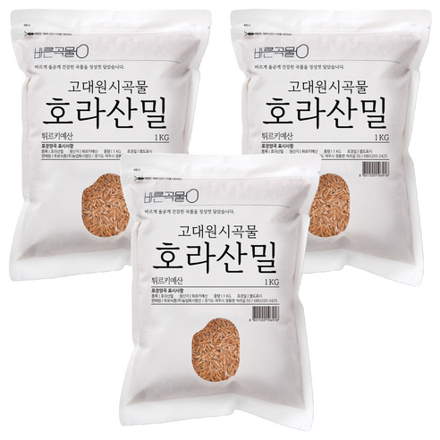 바른곡물 호라산밀, 1kg, 3개