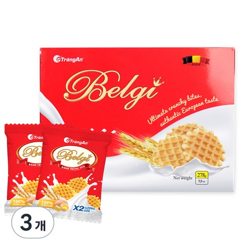 우리가스토리 벨기 에그 버터와플 쿠키 20p, 3개, 278g