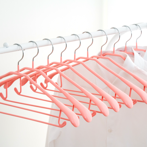 제이밀 심플 논슬립 정장 옷걸이, 핑크, 10개
