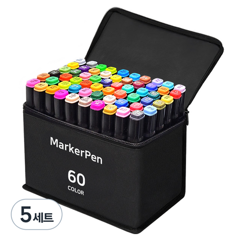 다다 디자인 드로잉 마카펜 천케이스, 60색, 5세트