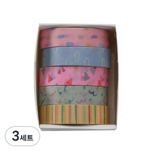 꼬까 다꾸 마스킹 테이프 5개입, 03, 3세트