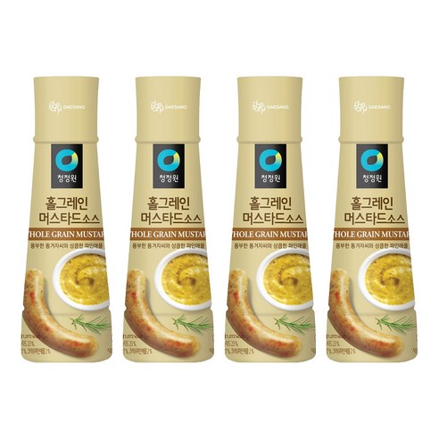청정원 홀그레인 머스타드소스, 320g, 4개