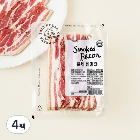 소금집 훈제 베이컨, 140g, 4팩