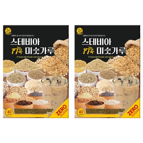 우리차 스테비아 17곡 미숫가루 40p, 2개, 800g