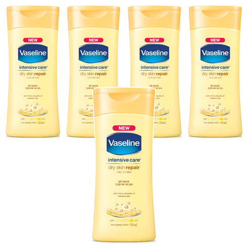 바세린 드라이 스킨 리페어 로션, 120ml, 5개