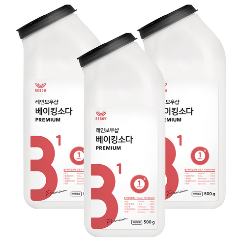 레인보우샵 베이킹소다 프리미엄 톡톡이, 500g, 3개