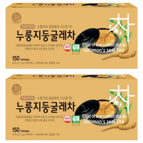 우리차 누룽지둥굴레차, 1.5g, 150개입, 2개