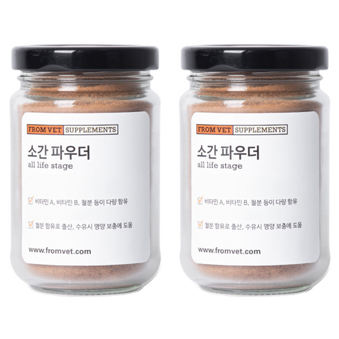 프롬벳 반려동물 소간 파우더 영양제, 눈물개선/눈건강, 100g, 2개