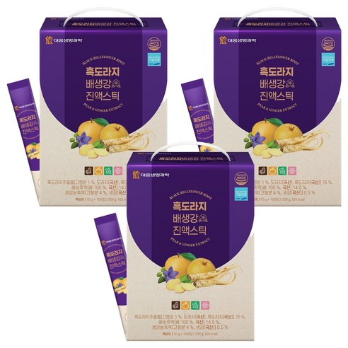 대웅생명과학 흑도라지 배 생강 진액스틱, 1kg, 3박스