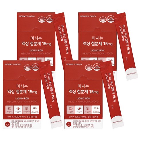마미앤대디 마시는 액상 철분제 15mg, 240ml, 4개