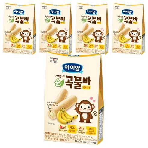 일동후디스 아이얌 순곡물바 바나나, 40g, 5세트