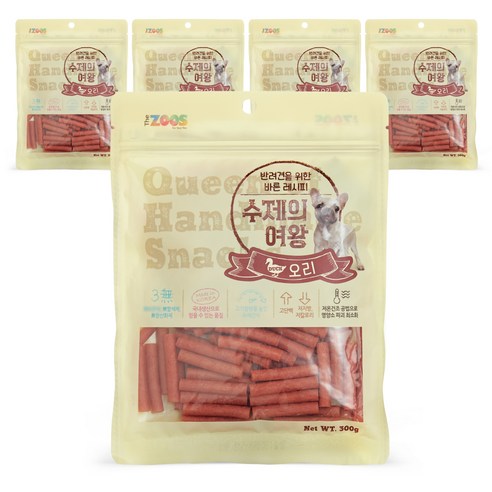 수제의여왕 반려견을 위한 바른레시피 수제간식 300g, 오리, 5개