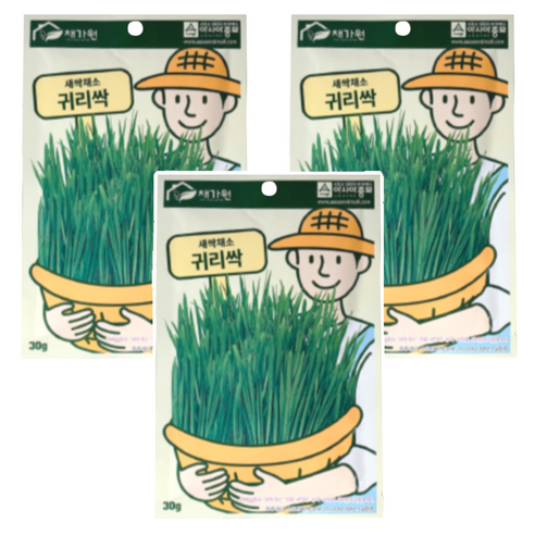 채가원 퍼피가드 싹 캣그라스, 귀리, 30g, 3개