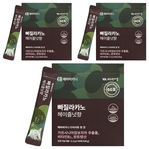 에버비키니 빠질라카노 헤이즐넛향 가르시니아 다이어트 커피, 3.3g, 3개