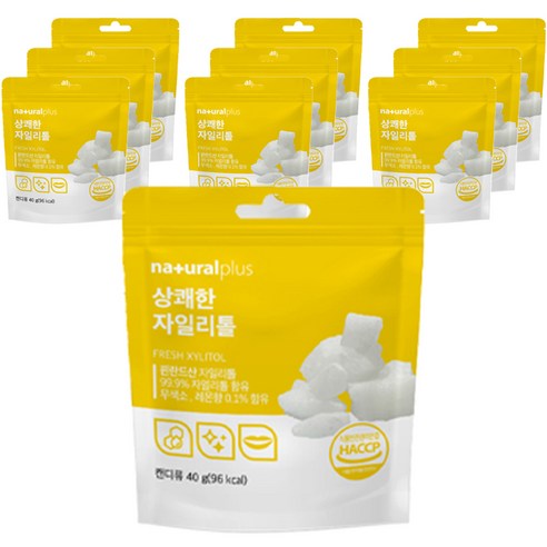 내츄럴플러스 상쾌한 자일리톨, 40g, 10개