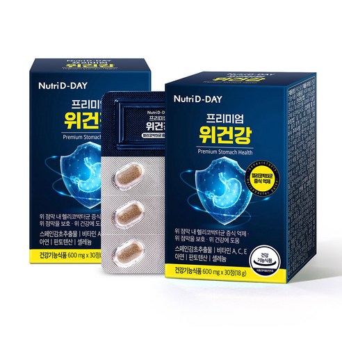 뉴트리디데이 프리미엄 위건강 헬리코박터 억제 영양제 18g, 30정, 2개