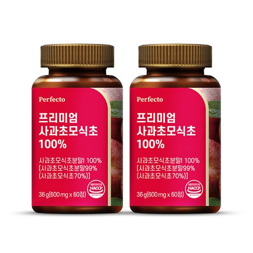 퍼펙토 프리미엄 사과초모식초 100% 영양제 36g, 60정, 2개