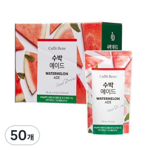 카페베네 수박에이드, 190ml, 40개