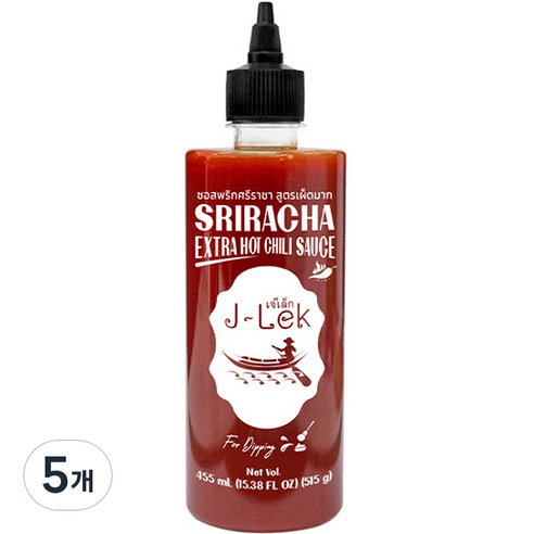 델리타이 J-LEK 엑스트라 핫 스리라차 칠리소스, 455ml, 5개