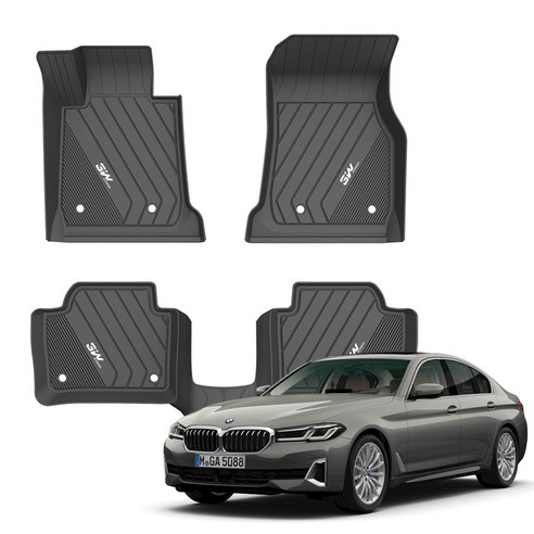 3W 에코라이너 TPE 카매트, 블랙, BMW 5 series (G30) 2017.02~2020.09