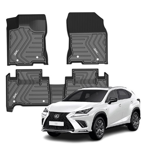 3W 에코라이너 TPE 카매트, 렉서스 NX 2017.11~, 블랙