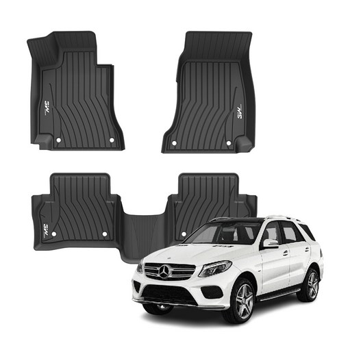 3W 에코라이너 TPE 카매트, 블랙, 벤츠 GLE (W166) 2016.01~2019.08