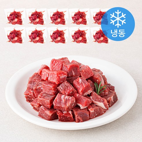근육꼬기 설도 큐브 칼집 (냉동), 10개, 150g