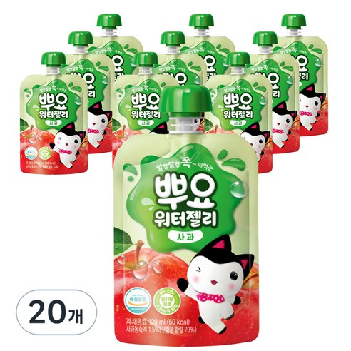 팔도 뿌요 워터젤리 사과, 120ml, 20개