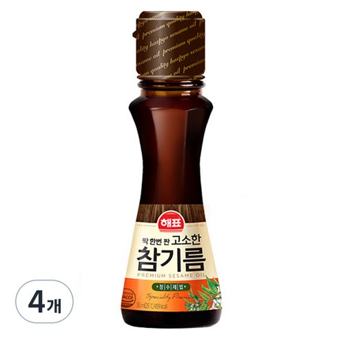 해표 고소한 참기름, 4개, 55ml