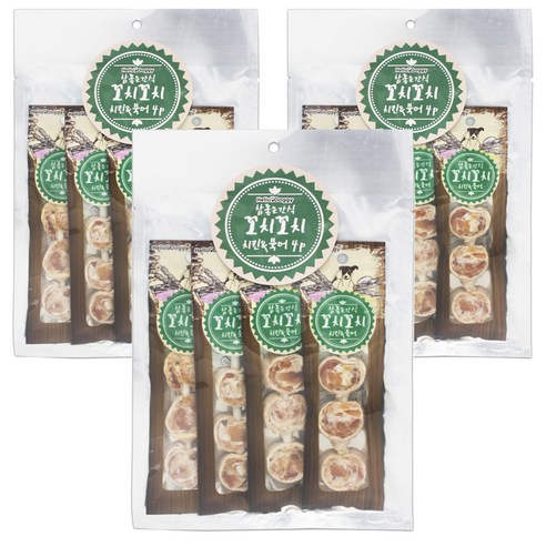 참좋은간식 꼬치꼬치 강아지 간식 4p, 치킨 + 북어 혼합맛, 100g, 3개