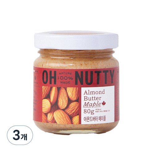 오넛티 아몬드버터 메이플, 80g, 3개