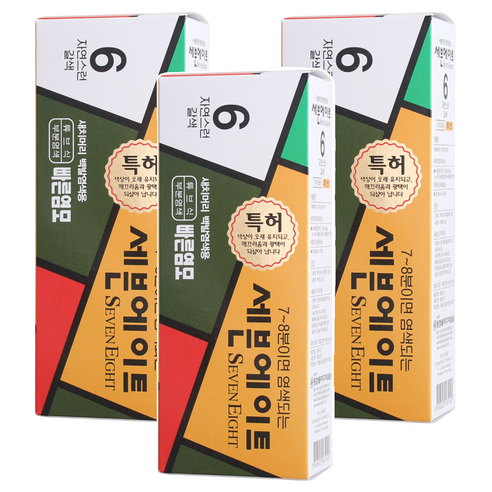 세븐에이트 새치 염색약, 6호 자연스런갈색, 3개