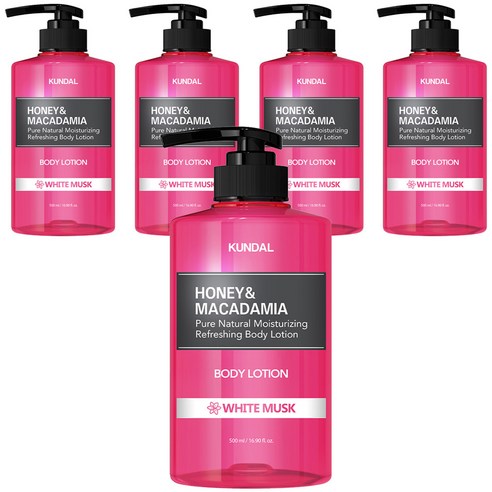 쿤달 퓨어 바디로션 화이트머스크향, 500ml, 5개