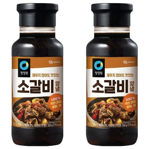 청정원 소갈비양념, 500g, 2개