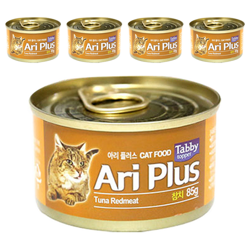 테비 아리플러스 고양이 간식캔 참치, 85g, 5개