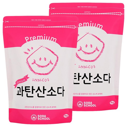 소다스쿨 프리미엄 과탄산소다, 1kg, 2개