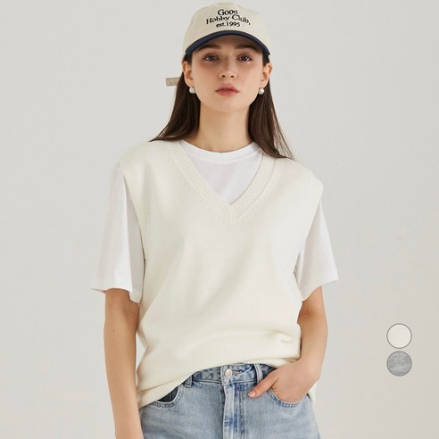 ELLE PARIS 데일리 브이넥 니트 베스트