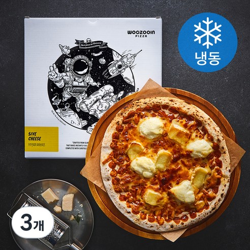 우주인피자 파이브 치즈 (냉동), 414g, 1개입, 3개