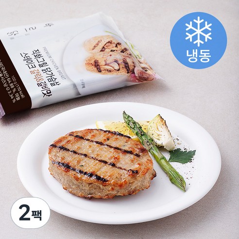 바르닭 직화그릴 닭가슴살 스테이크 갈릭 & 갈비맛 (냉동), 100g, 2팩