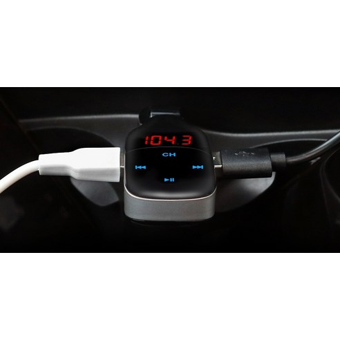 코시 유로 블루투스 카팩 FM USB2포트, AT3315BT, 블랙